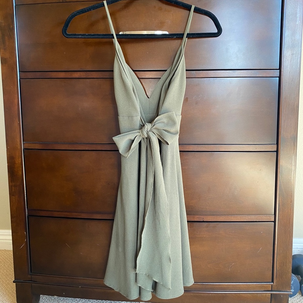 green mini dress
